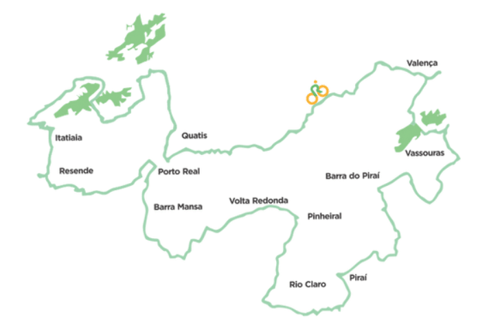 UniFOA apoia Circuito de Cicloturismo na região 3 Mapa Circuito